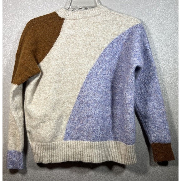 Madewell Women Size XS Cedarbrook Pullover Sweater Colorblock Chunky Minimalist - Picture 7 of 8
